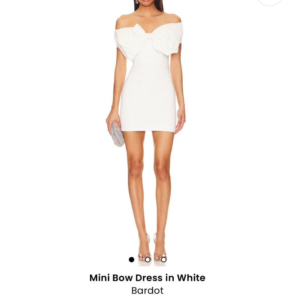 Bardot Mini Bow Dress - White NWT